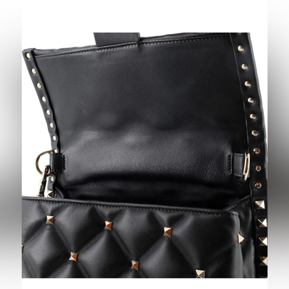Valentino Garavani VLTN Candystud BLACK Bag Printed Leather Medium ROCKSTUD - Picture 4 of 8